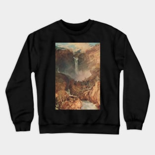 The Reichenbach falls by J M W Turner Crewneck Sweatshirt